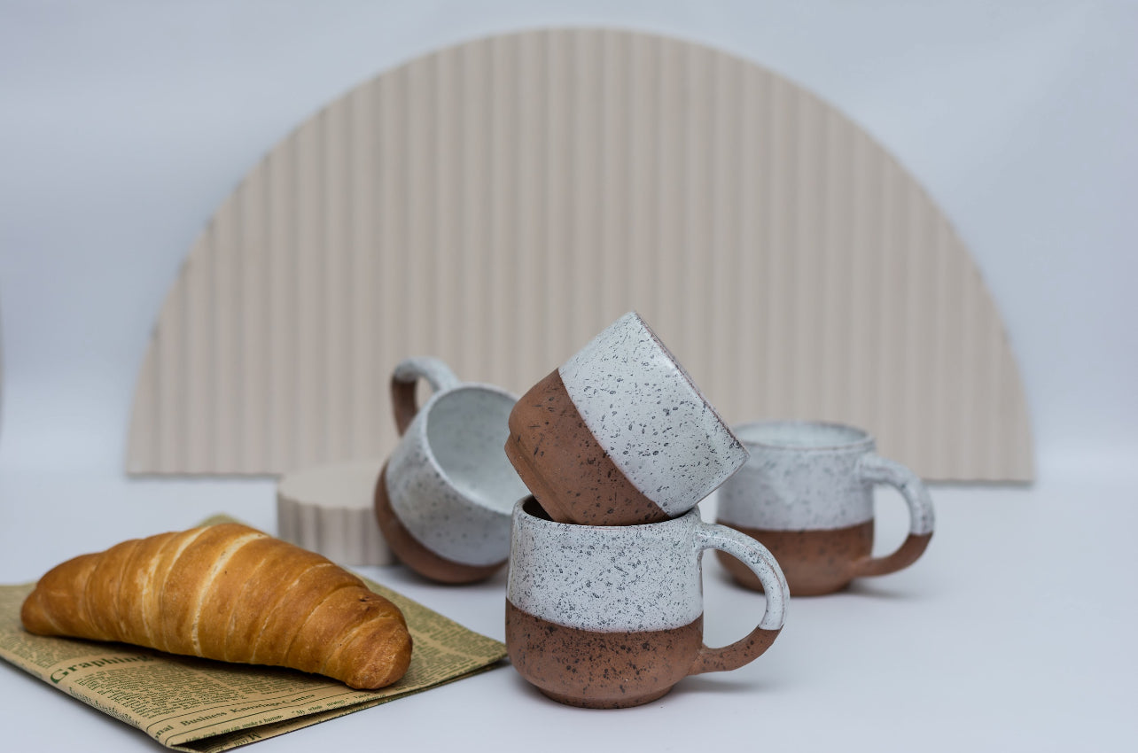 Brown and white mug
